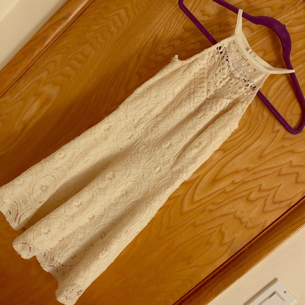 White Lace Halter Dress